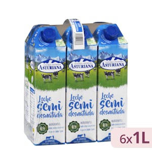 Leche semidesnatada Asturiana 6 bricks X 1 L en Mercadona