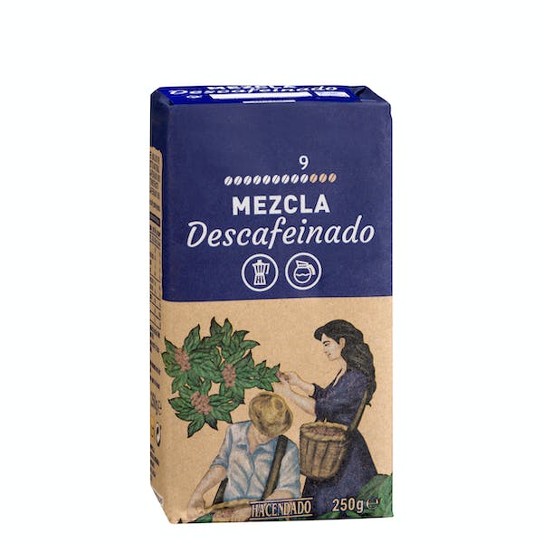 Café molido descafeinado mezcla Hacendado Paquete 0.25 kg en Mercadona
