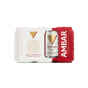 Cerveza Ambar Lager especial pack de 9 latas de 33 cl. en Carrefour