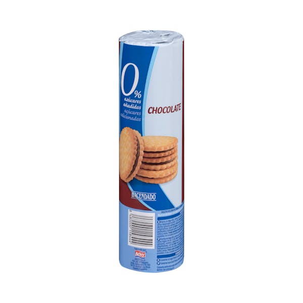 Galletas rellenas de chocolate Hacendado 0% azúcares añadidos Paquete 0.25 kg en Mercadona
