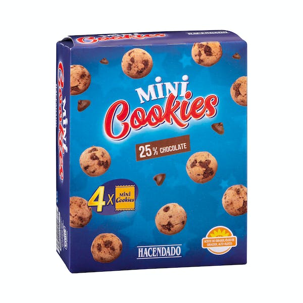 Galletas mini cookies Hacendado Caja 0.16 kg en Mercadona