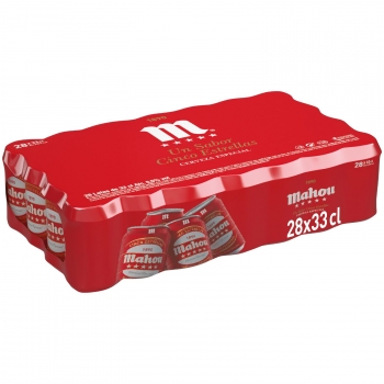 Cerveza Mahou 5 Estrellas especial pack de 28 latas de 33 cl. en Carrefour