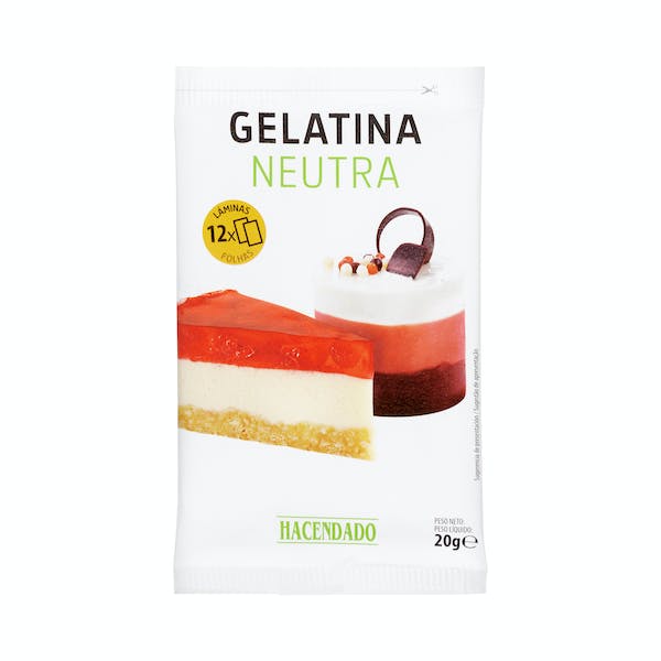 Gelatina neutra en láminas Hacendado Paquete 0.02 100 g en Mercadona