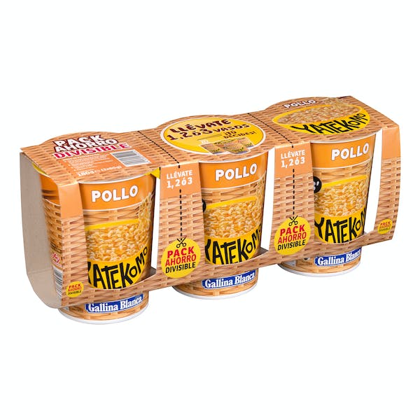 Fideos orientales Yatekomo de pollo Gallina Blanca 3 vasos X 0.06 kg en Mercadona