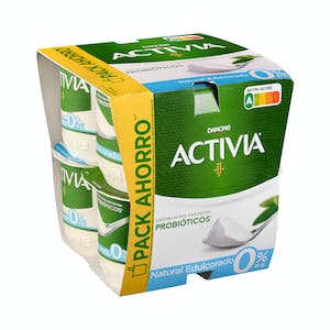 Activia Yogur 0%, Natural Edulcorado, 8 x 120g en Amazon