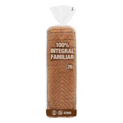 Pan de molde 100% integral familiar Hacendado Paquete 0.82 kg