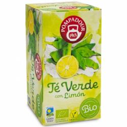 Té verde con limón en bolsitas ecológico Pompadour 18 ud.