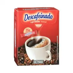 Café soluble descafeinado en sobres Hacendado