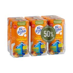 Fruta + leche tropical Bifrutas 6 mini bricks X 200 ml