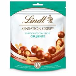 Grageas de chocolate con leche crujiente Lind't Sensation Crispy doy pack 180 g.
