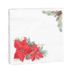 Servilleta papel decoración poinsettia Navidad Bosque Verde Paquete 30 ud