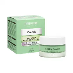 Crema facial Nutritiva redensificadora Green Caviar y Colágeno Prevent Age Ski Deliplus Tarro 0.05 100 ml