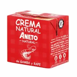Crema natural de gamba y rape Aneto sin gluten y sin lactosa brik de 500 ml.