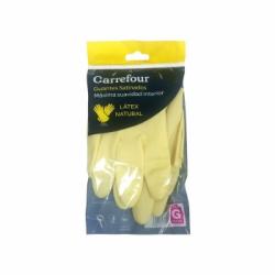 2 Guantes satinados de Látex Carrefour G - Amarillo