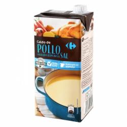 Caldo de pollo contenido reducido en sal Carrefour sin gluten 1 l.