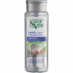 Champú para cabellos blancos y grises Silver NaturVital 300 ml.