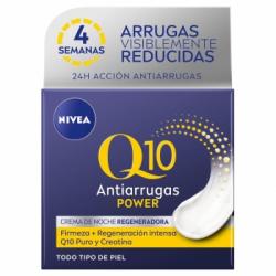Crema facial cuidado de noche con Q10 natural & creatina Q10 Power Antiarrugas + Firmeza Nivea 50 ml.
