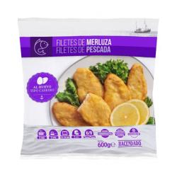 Filetes de merluza al huevo Hacendado ultracongelados Paquete 0.6 kg