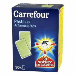 Insecticida eléctrico antimosquitos en pastillas Carrefour 30 ud.