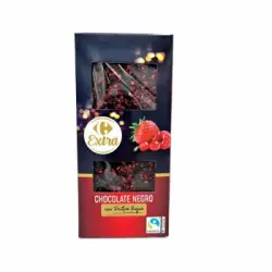 Chocolate negro con frutos rojos Carrefour Extra 120 g.