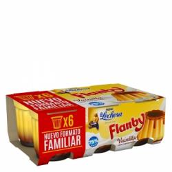 Flan de vainilla con caramelo Nestlé La Lechera pack de 6 unidades de 100 g.