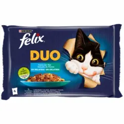 Gelatina selección de pescados para gato adulto Felix Duo Purina 4x85 g