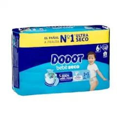 Pañales bebé talla 6 de 13-18 kg Dodot Paquete 48 ud