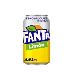 Refresco Fanta limón zero azúcares añadidos Lata 330 ml