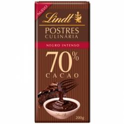 Chocolate negro intenso 70% cacao postres culinaria Lindt 200 g.