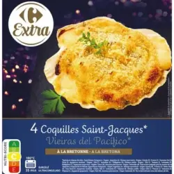 Vieiras del Pacífico rellenas a la bretona Carrefour Extra 360 g.