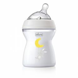 Biberón de cristal anticólicos 0 meses tetina inclinada de silicona NaturalFeeling Chicco 250 ml.