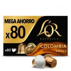 Café cápsulas Colombia L'or compatible con Nespresso 80 ud.