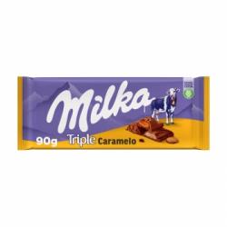 Chocolate con leche relleno de triple caramelo Milka 90 g.