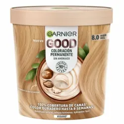 Coloración permanente sin amoniaco fórmula vegana tono 8.0 rubio miel Good Garnier 1 ud.