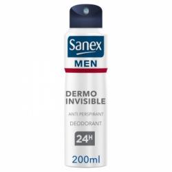 Desodorante en spray dermo invisible 24h Sanex Men 200 ml.