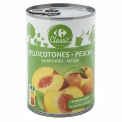 Melocotón en almibar ligero Classic Carrefour 235 g.