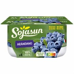 Preparado de soja con arándanos Sojasun sin gluten sin lactosa pack de 4 unidades de 100 g.