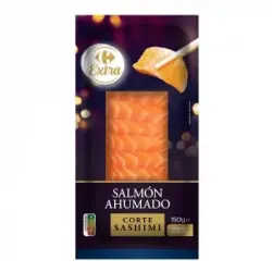 Salmón ahumado cortado en lonchas tipo sashimi Carrefour 150 g