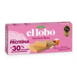 Turrón de Jijona alto en protenía -30% menos azúcar El Lobo sin gluten 200 g.