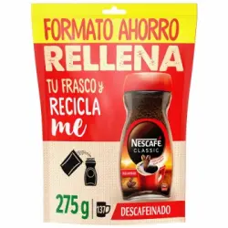 Café solubre descafeinado Nescafé doy pack 275 g.