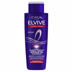 Champú violeta matizador para el pelo con mechas, rubio, decolorado o gris Color Vive L'Oréal-Elvive 200 ml.