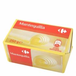 Mantequilla pastilla sin sal Carrefour 250 g.
