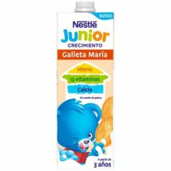 Preparado lácteo infantil de crecimiento desde 3 años con galleta maría Nestlé Junior sin aceite de palma brik 1 l.
