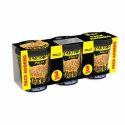 Yatekomo Yakisoba de pollo Gallina Blanca pack de 3 unidades de 93 g.