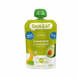 Bolsita de aguacate y arándanos desde 6 meses ecológico Smileat sin gluten 100 g.