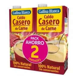 Caldo casero de carne Gallina Blanca sin gluten 2 briks de 1 l.
