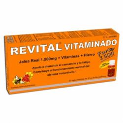 Complemento alimenticio con jalea real, vitaminas y hierro en ampollas Revital Vitaminado Forte 1500 20 ud.