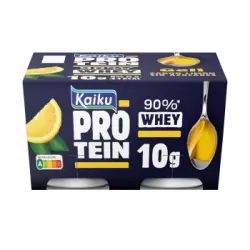 Gelatina sabor limón Protein Kaiku sin gluten, sin lactosa y sin azúcar pack de 4 unidades de 125 g.