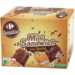 Mini sandwich sabor vainilla Sensation Carrefour 6 ud.