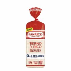 Pan de molde sin corteza 0% azúcares añadidos Panrico sin lactosa 450 g.